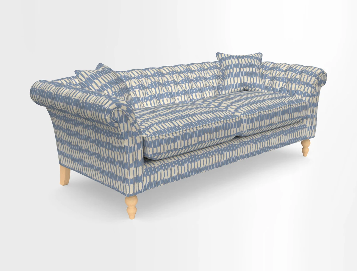 Sudbury 3 Seater Sofa in Linwood Omega Velvet Cognac