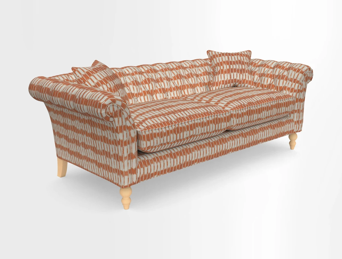 Sudbury 3 Seater Sofa in Linwood Omega Velvet Cognac