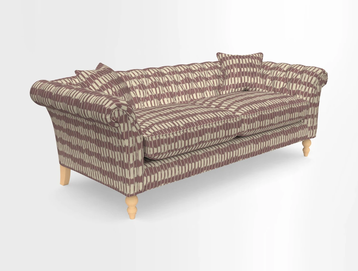 Sudbury 3 Seater Sofa in Linwood Omega Velvet Cognac