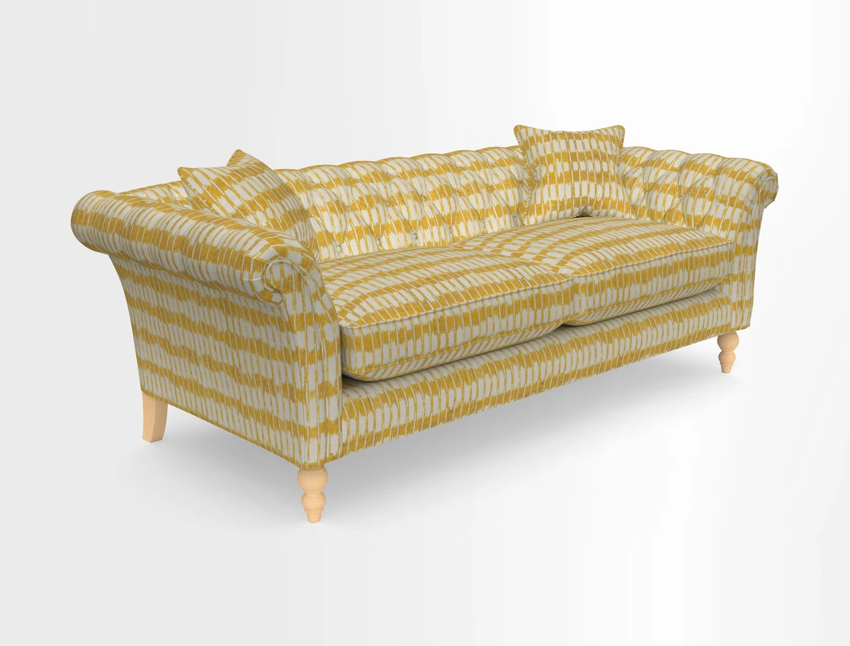 Sudbury 3 Seater Sofa in Linwood Omega Velvet Cognac