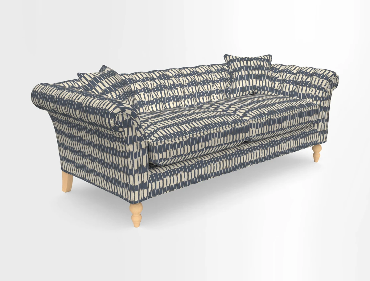Sudbury 3 Seater Sofa in Linwood Omega Velvet Cognac