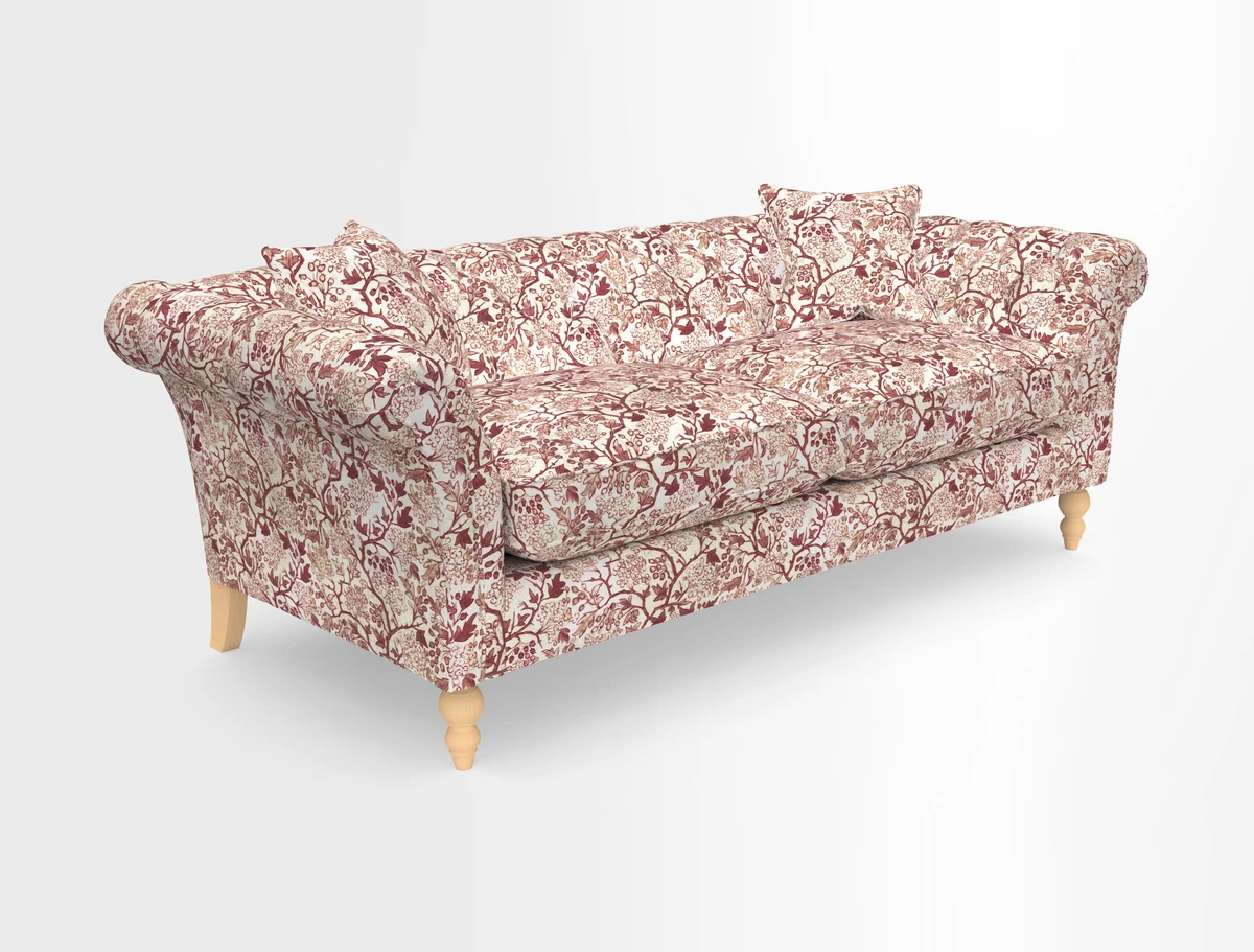 Sudbury 3 Seater Sofa in Linwood Omega Velvet Cognac