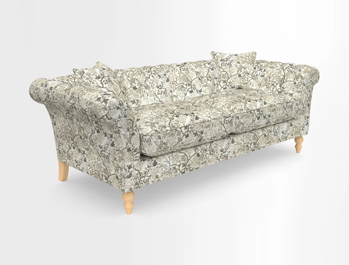 Sudbury 3 Seater Sofa in Linwood Omega Velvet Cognac