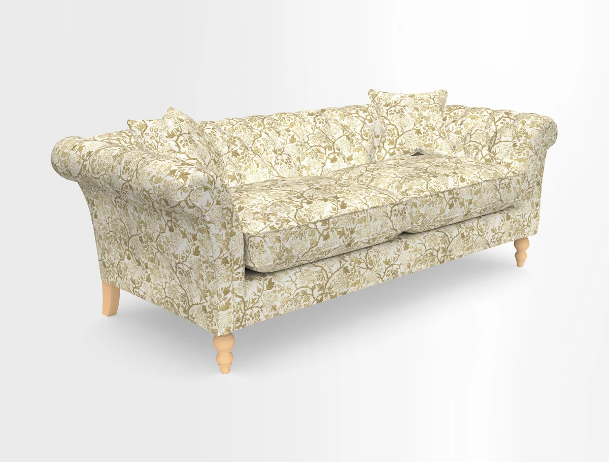 Sudbury 3 Seater Sofa in Linwood Omega Velvet Cognac