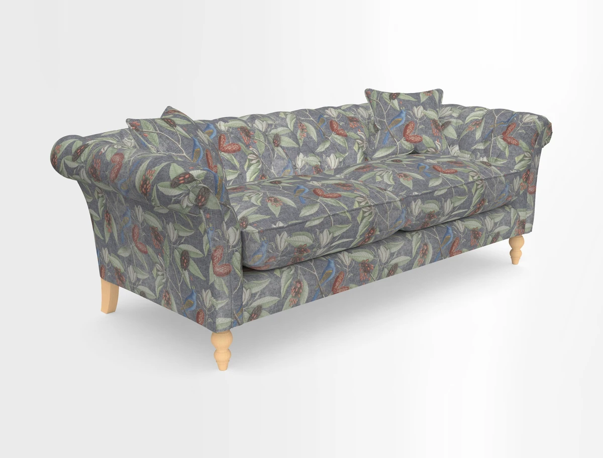 Sudbury 3 Seater Sofa in Linwood Omega Velvet Cognac