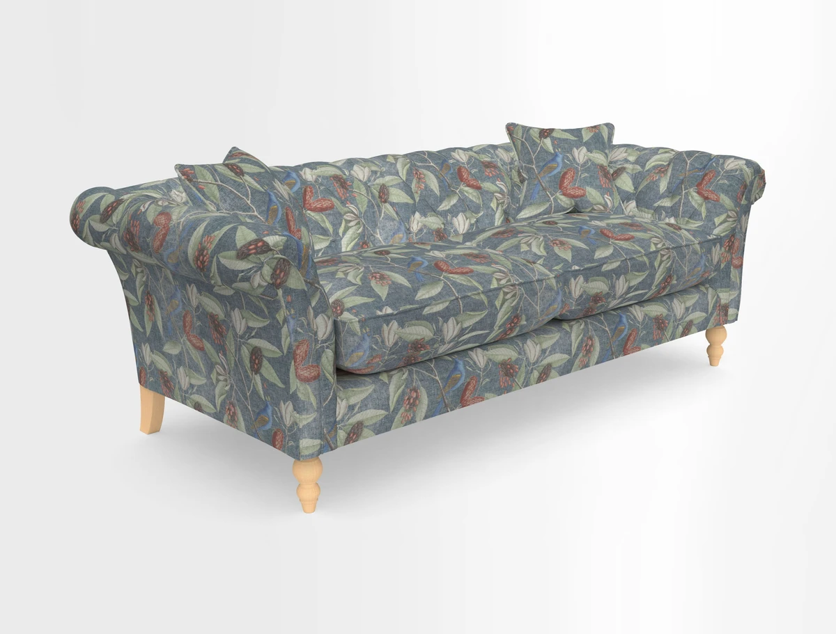 Sudbury 3 Seater Sofa in Linwood Omega Velvet Cognac