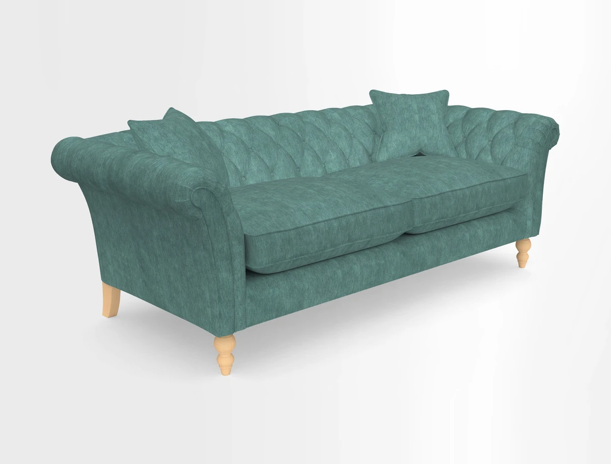 Sudbury 3 Seater Sofa in Linwood Omega Velvet Cognac