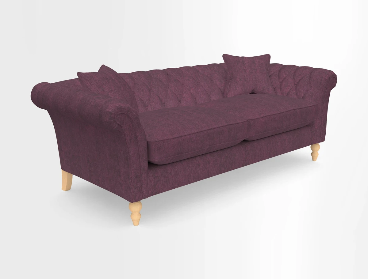 Sudbury 3 Seater Sofa in Linwood Omega Velvet Cognac