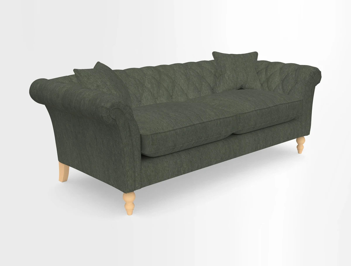 Sudbury 3 Seater Sofa in Linwood Omega Velvet Cognac