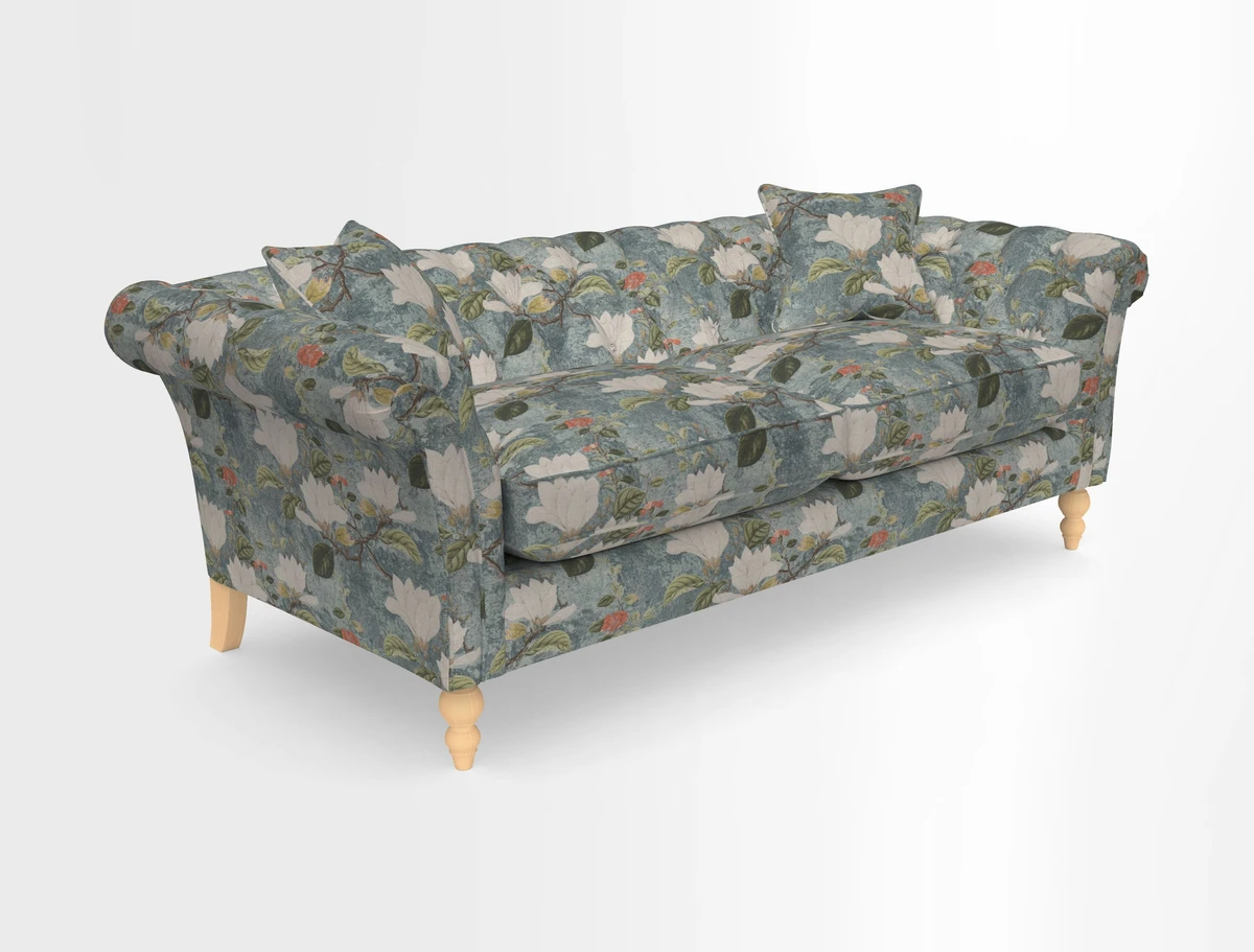 Sudbury 3 Seater Sofa in Linwood Omega Velvet Cognac