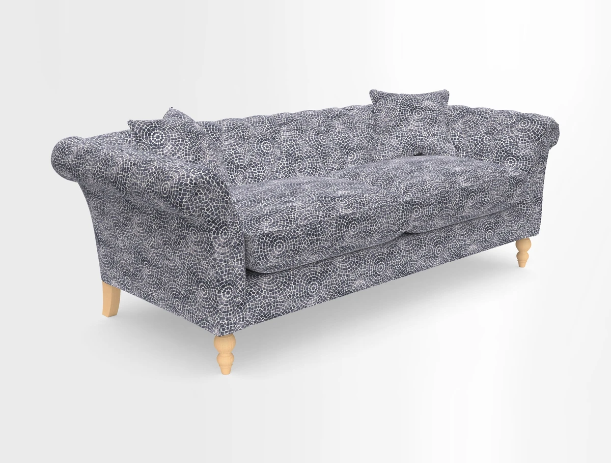Sudbury 3 Seater Sofa in Linwood Omega Velvet Cognac