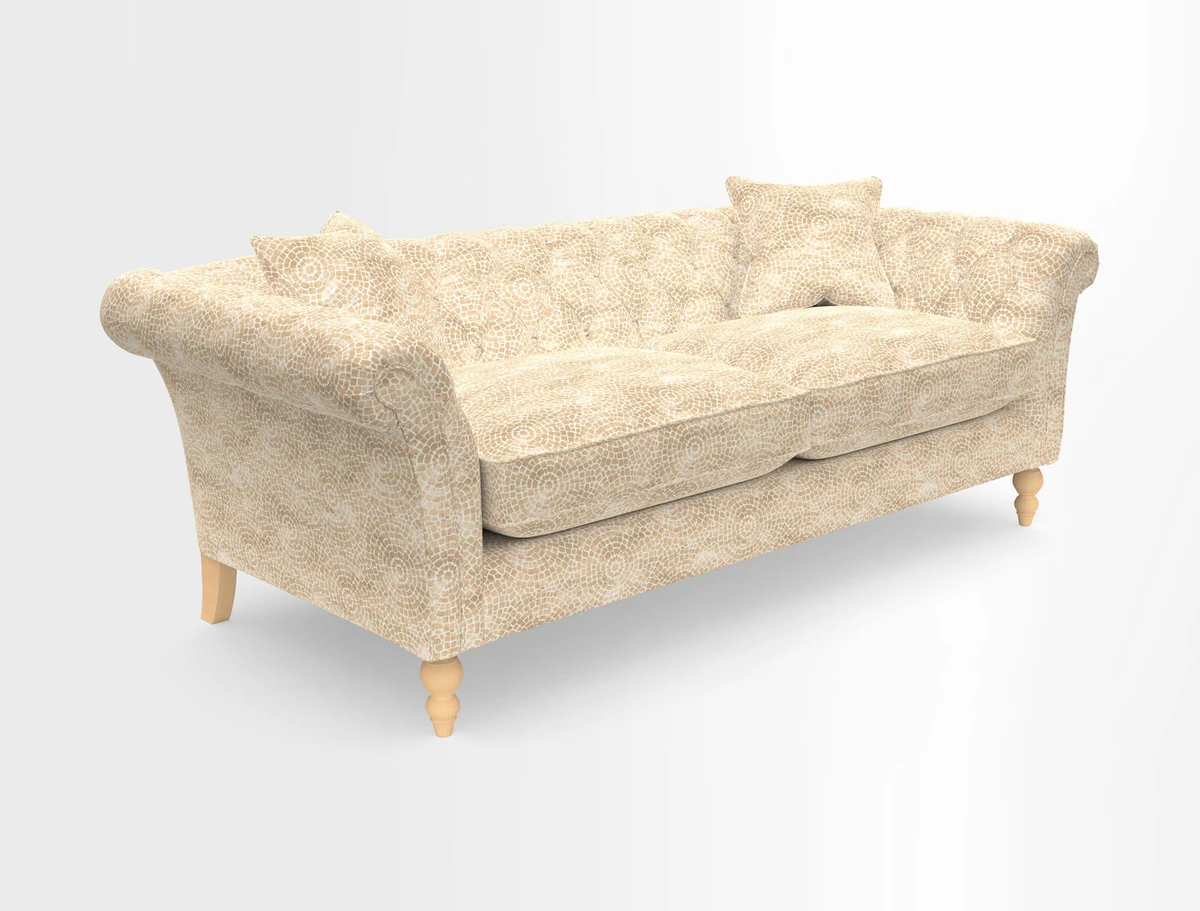 Sudbury 3 Seater Sofa in Linwood Omega Velvet Cognac