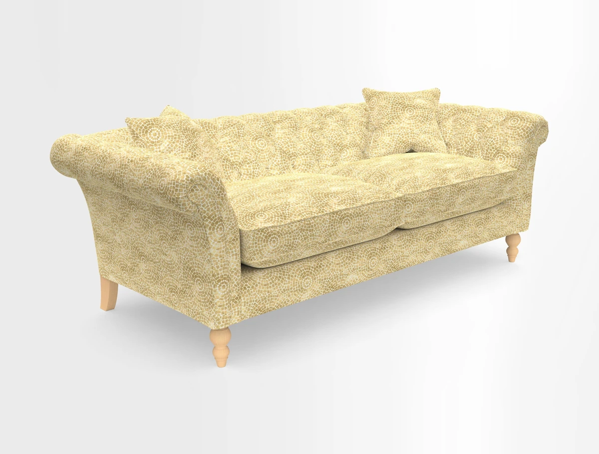 Sudbury 3 Seater Sofa in Linwood Omega Velvet Cognac