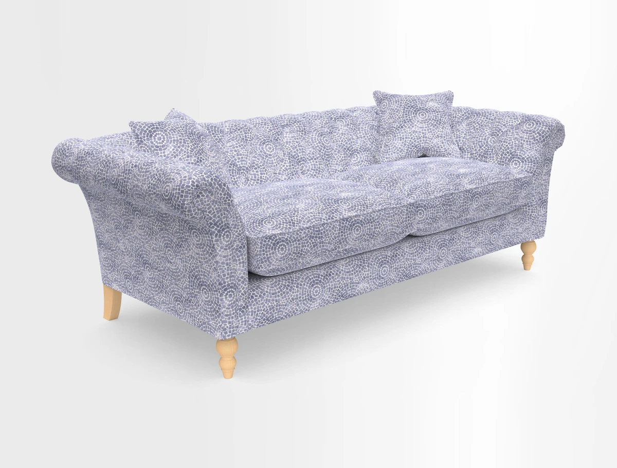 Sudbury 3 Seater Sofa in Linwood Omega Velvet Cognac