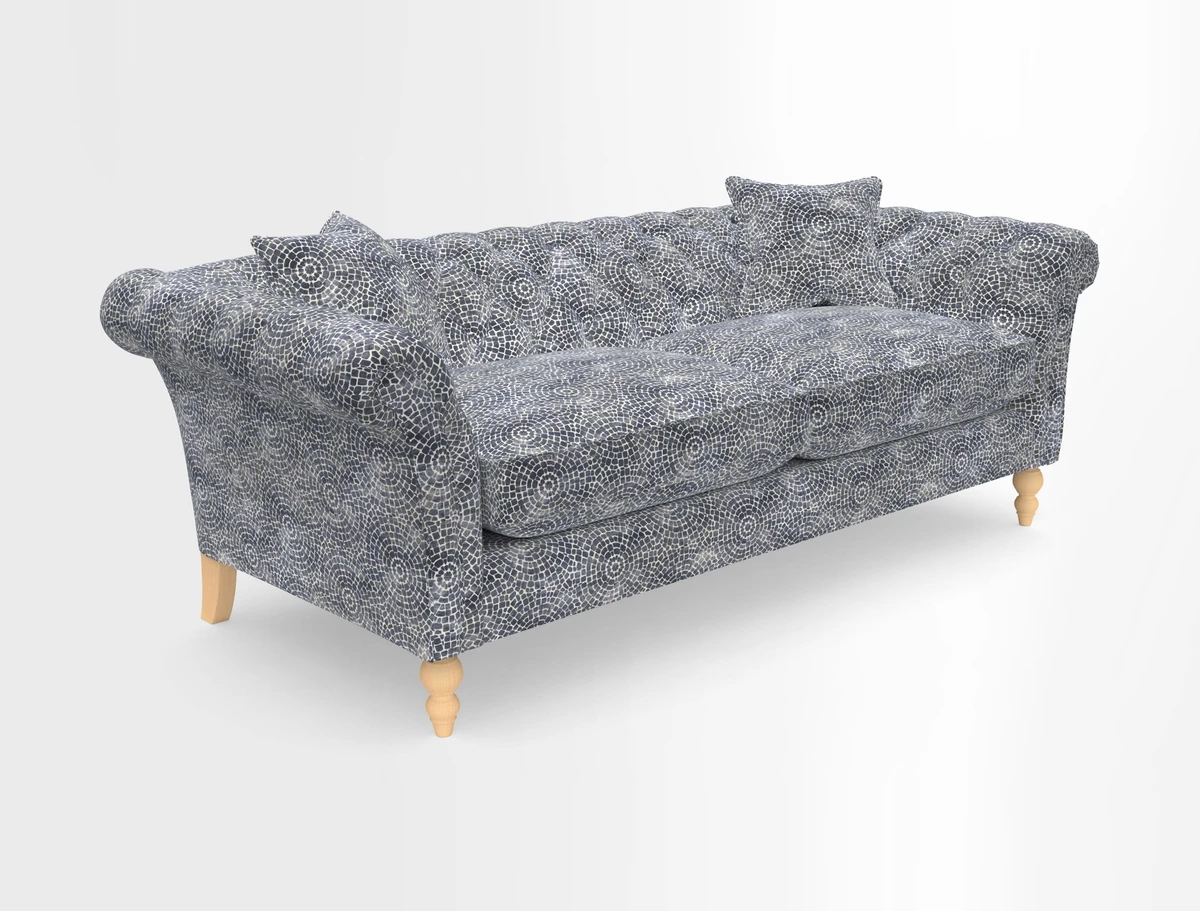 Sudbury 3 Seater Sofa in Linwood Omega Velvet Cognac