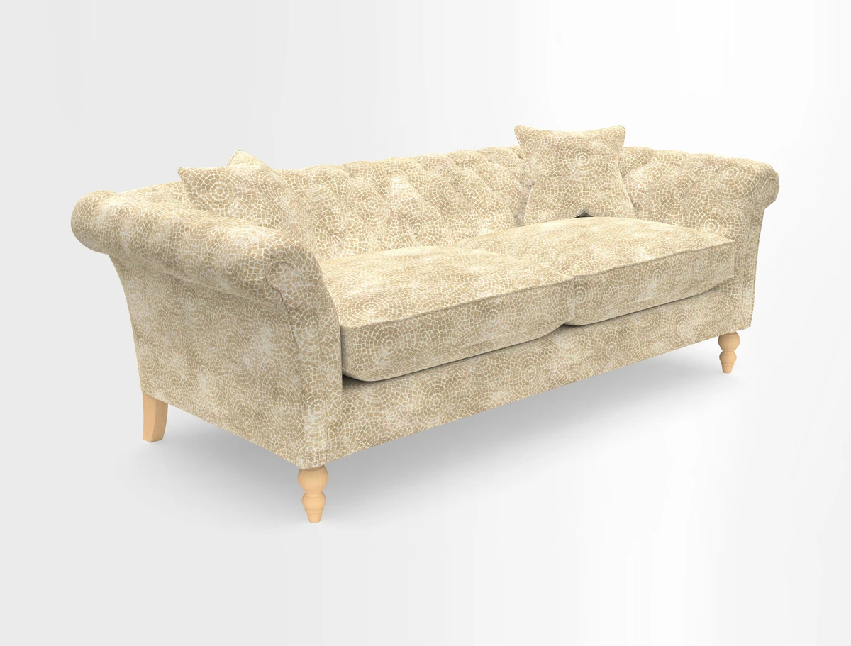 Sudbury 3 Seater Sofa in Linwood Omega Velvet Cognac