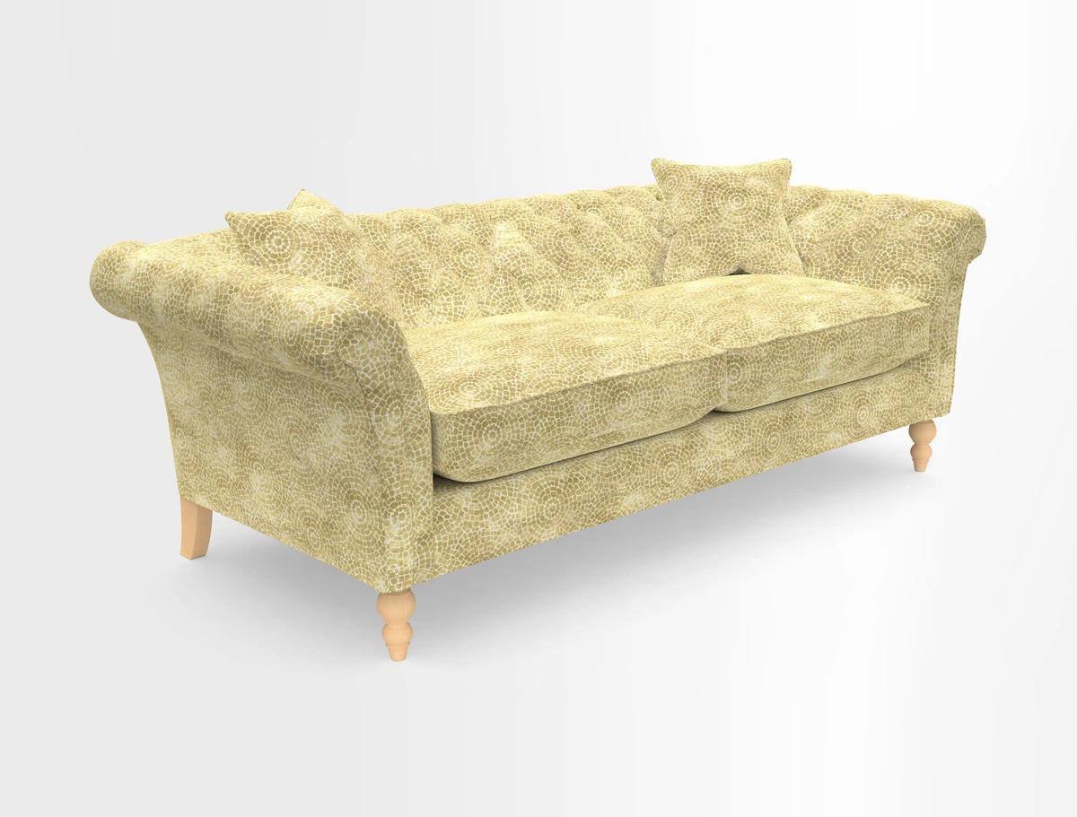 Sudbury 3 Seater Sofa in Linwood Omega Velvet Cognac