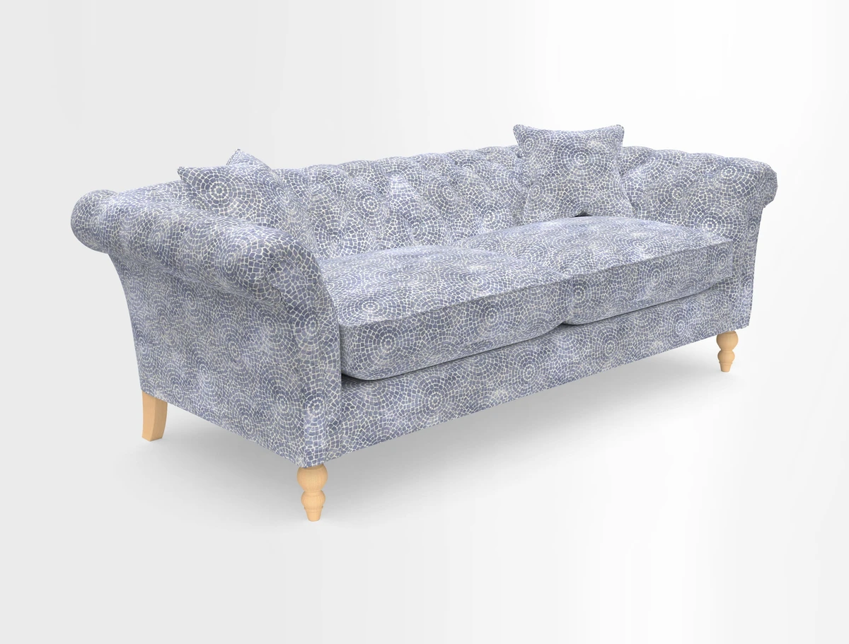 Sudbury 3 Seater Sofa in Linwood Omega Velvet Cognac