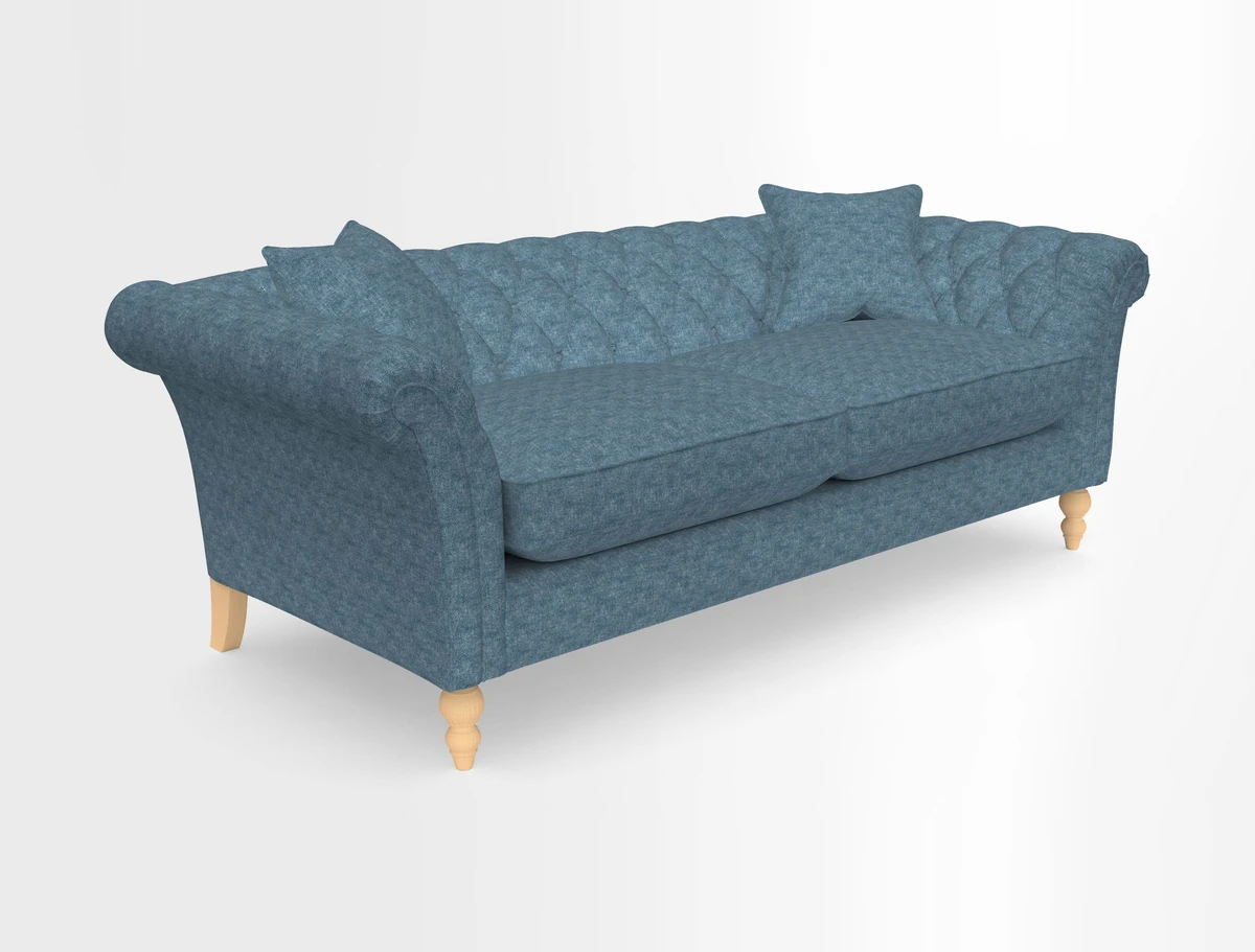 Sudbury 3 Seater Sofa in Linwood Omega Velvet Cognac