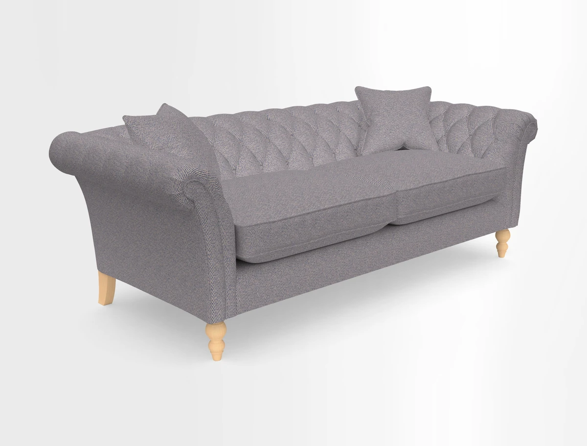 Sudbury 3 Seater Sofa in Linwood Omega Velvet Cognac