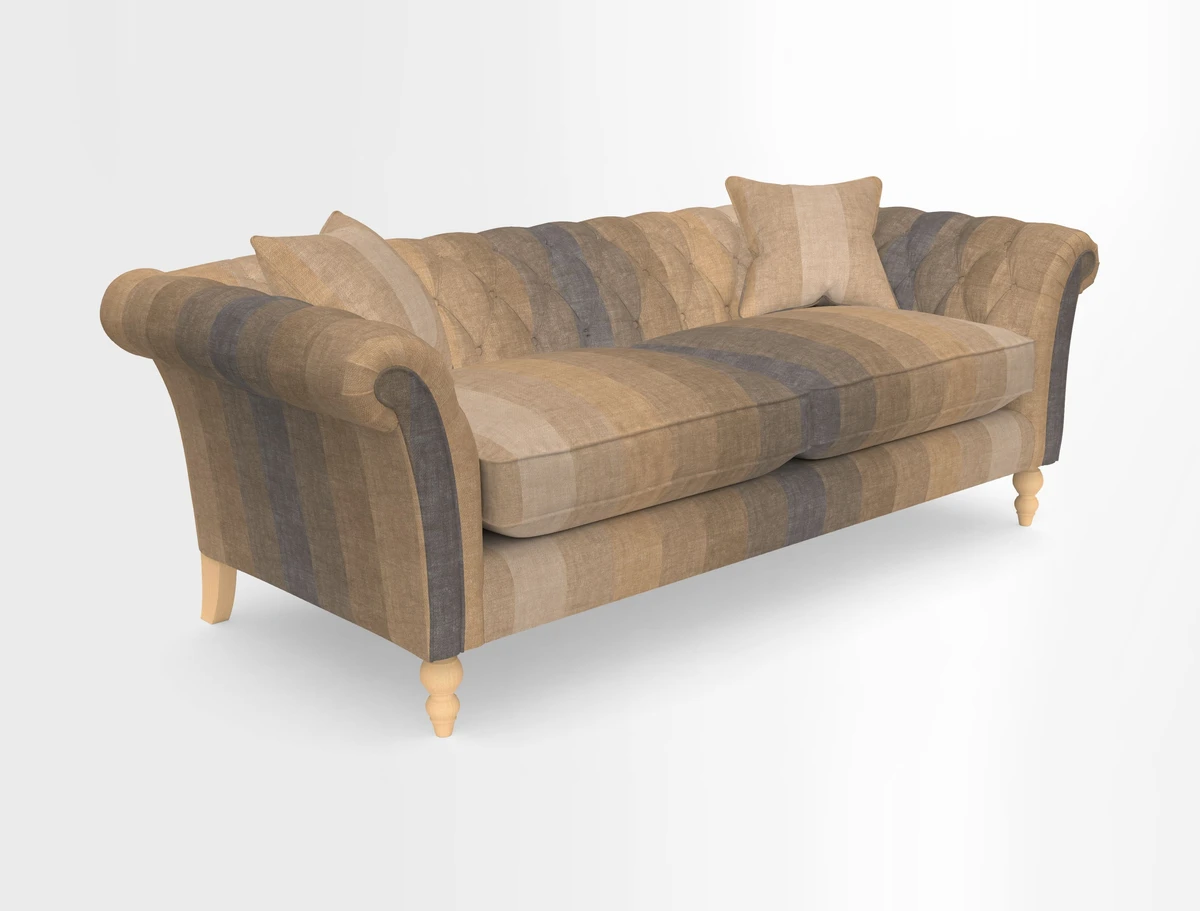 Sudbury 3 Seater Sofa in Linwood Omega Velvet Cognac
