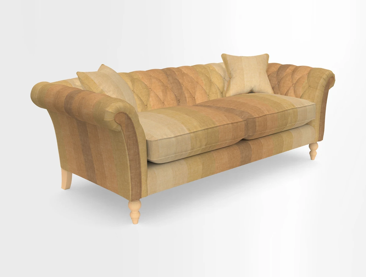 Sudbury 3 Seater Sofa in Linwood Omega Velvet Cognac