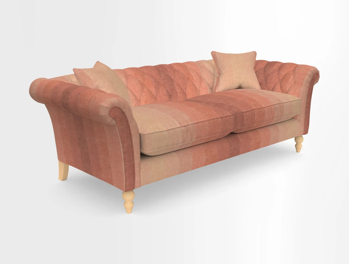 Sudbury 3 Seater Sofa in Linwood Omega Velvet Cognac