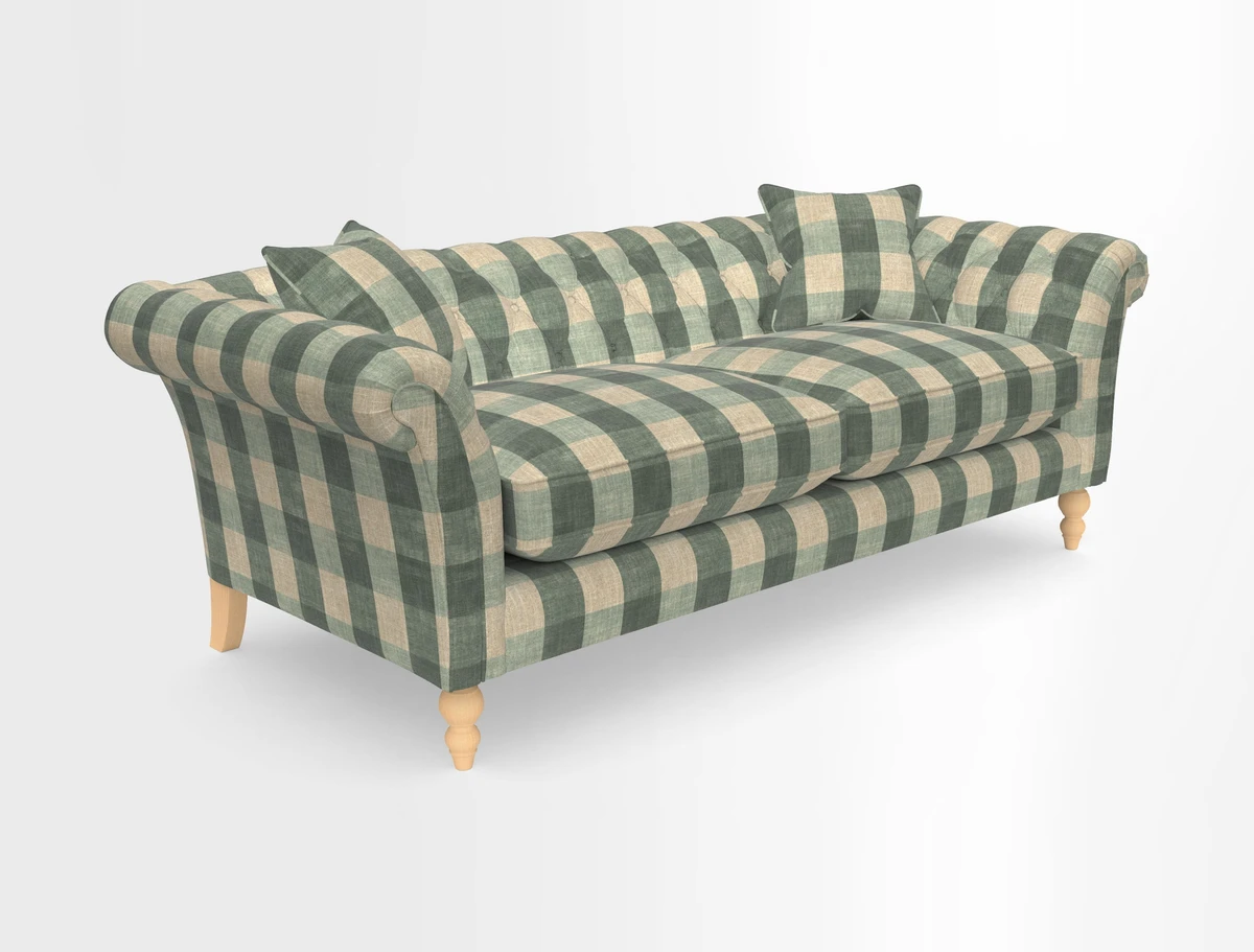 Sudbury 3 Seater Sofa in Linwood Omega Velvet Cognac