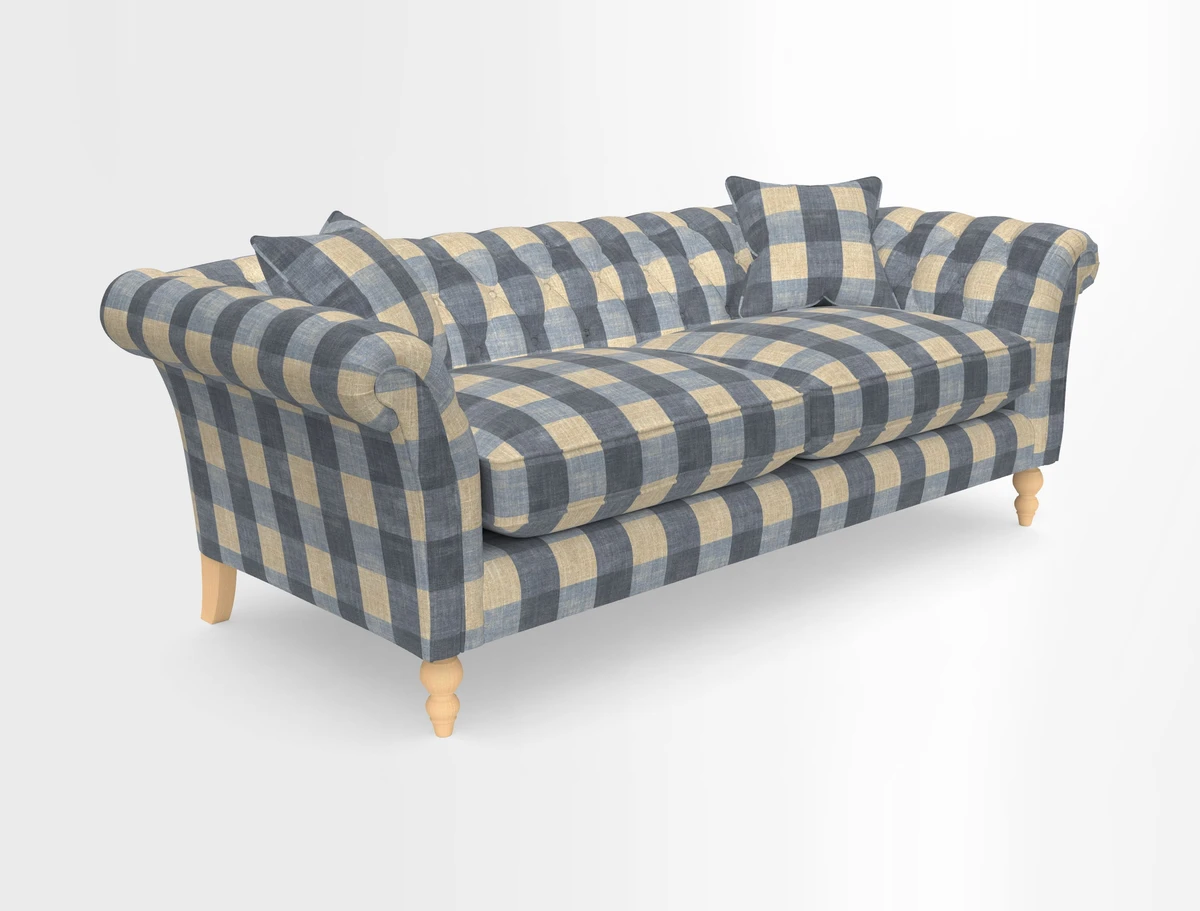 Sudbury 3 Seater Sofa in Linwood Omega Velvet Cognac
