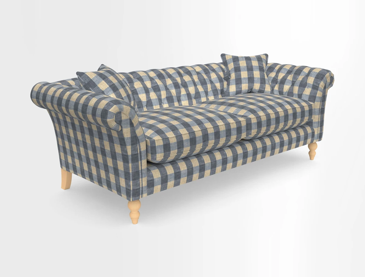 Sudbury 3 Seater Sofa in Linwood Omega Velvet Cognac