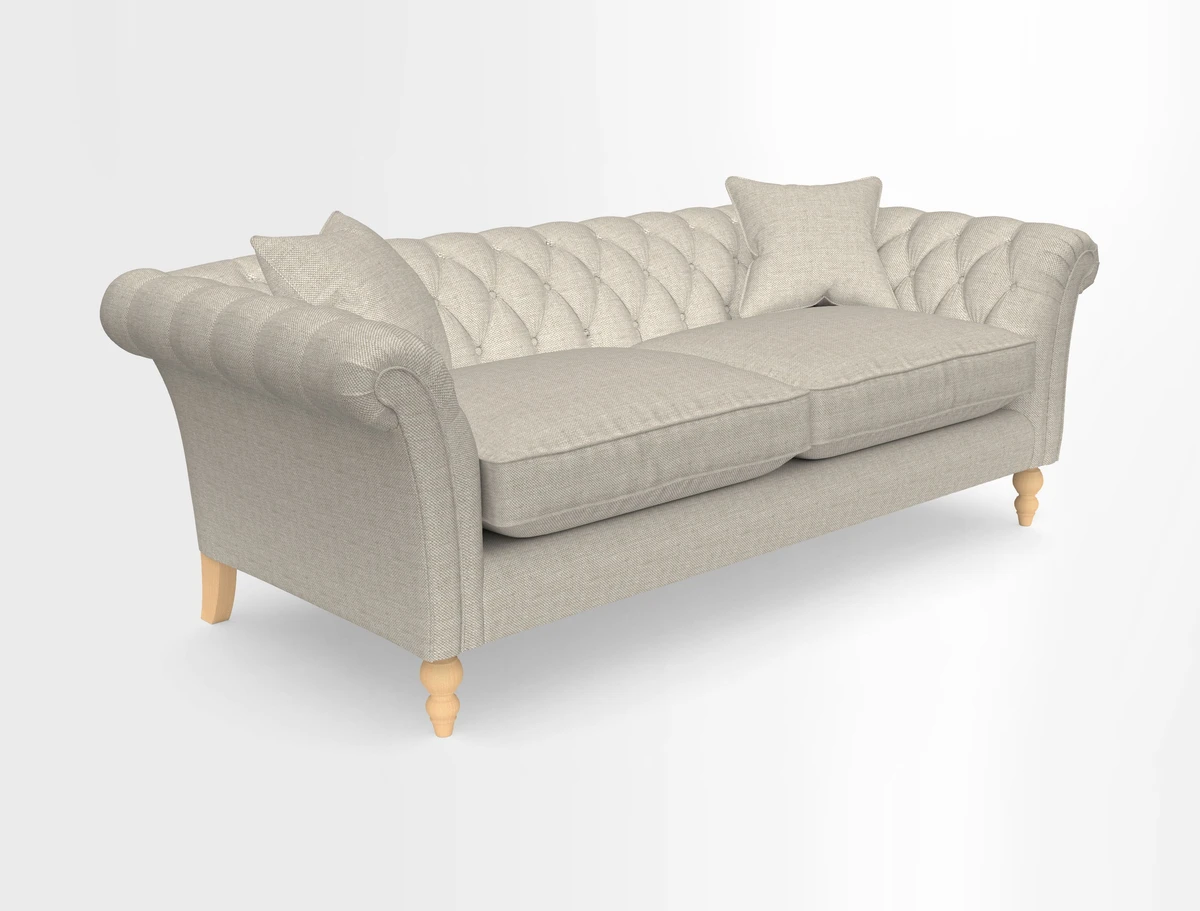 Sudbury 3 Seater Sofa in Linwood Omega Velvet Cognac