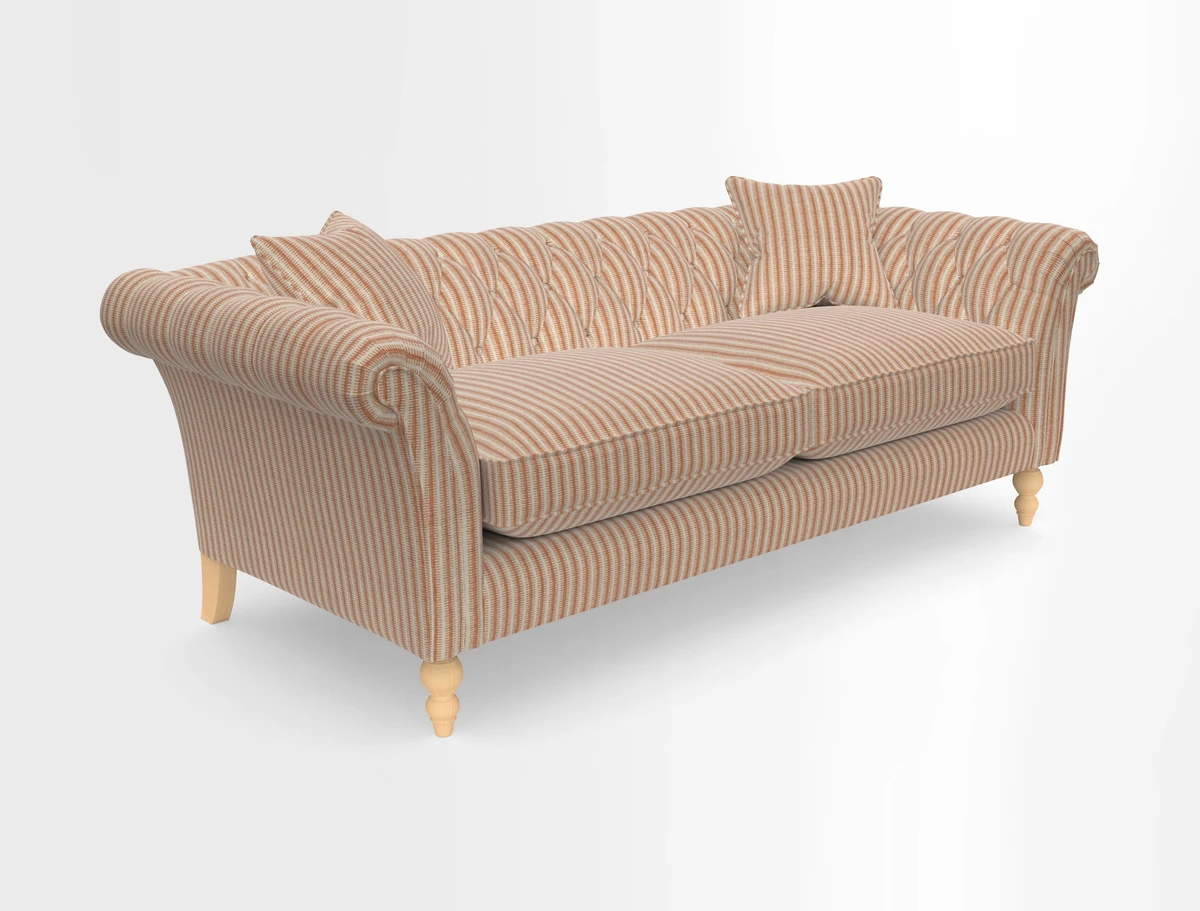 Sudbury 3 Seater Sofa in Linwood Omega Velvet Cognac