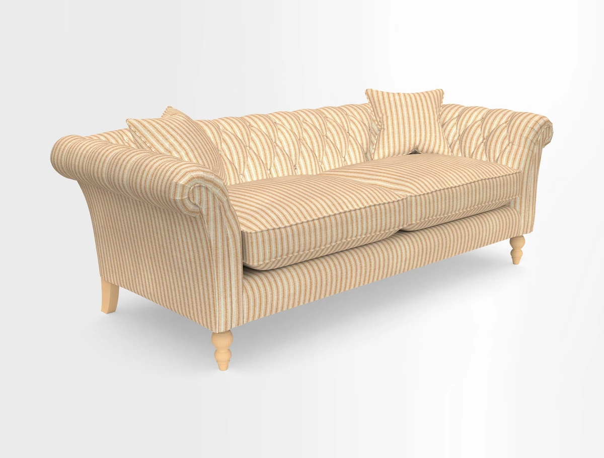 Sudbury 3 Seater Sofa in Linwood Omega Velvet Cognac