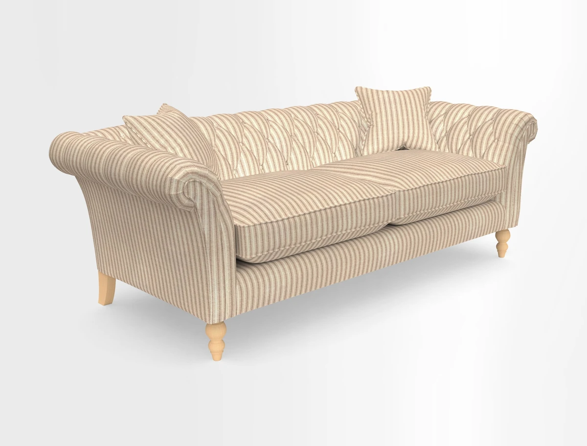 Sudbury 3 Seater Sofa in Linwood Omega Velvet Cognac