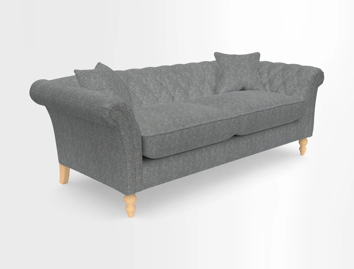 Sudbury 3 Seater Sofa in Linwood Omega Velvet Cognac