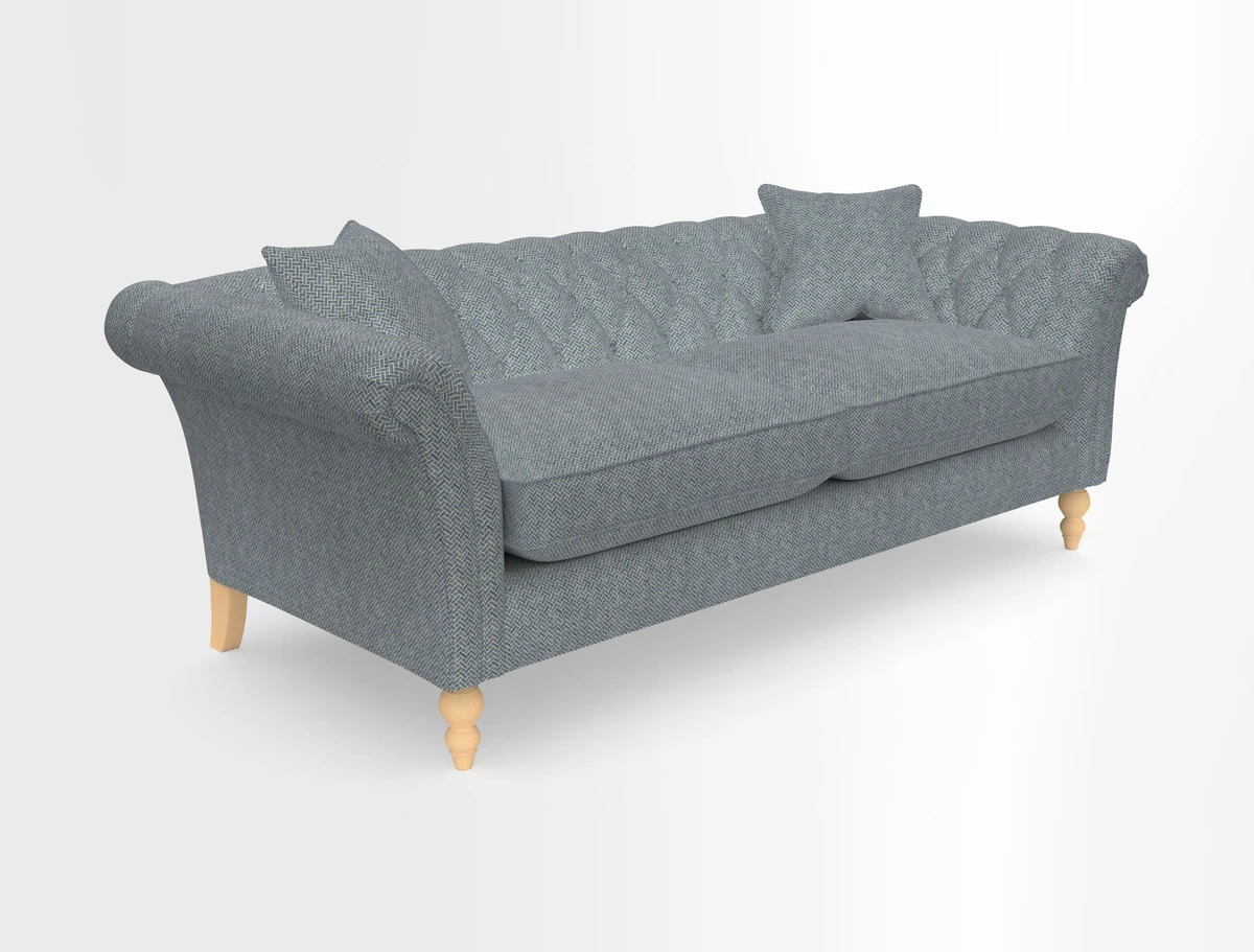 Sudbury 3 Seater Sofa in Linwood Omega Velvet Cognac