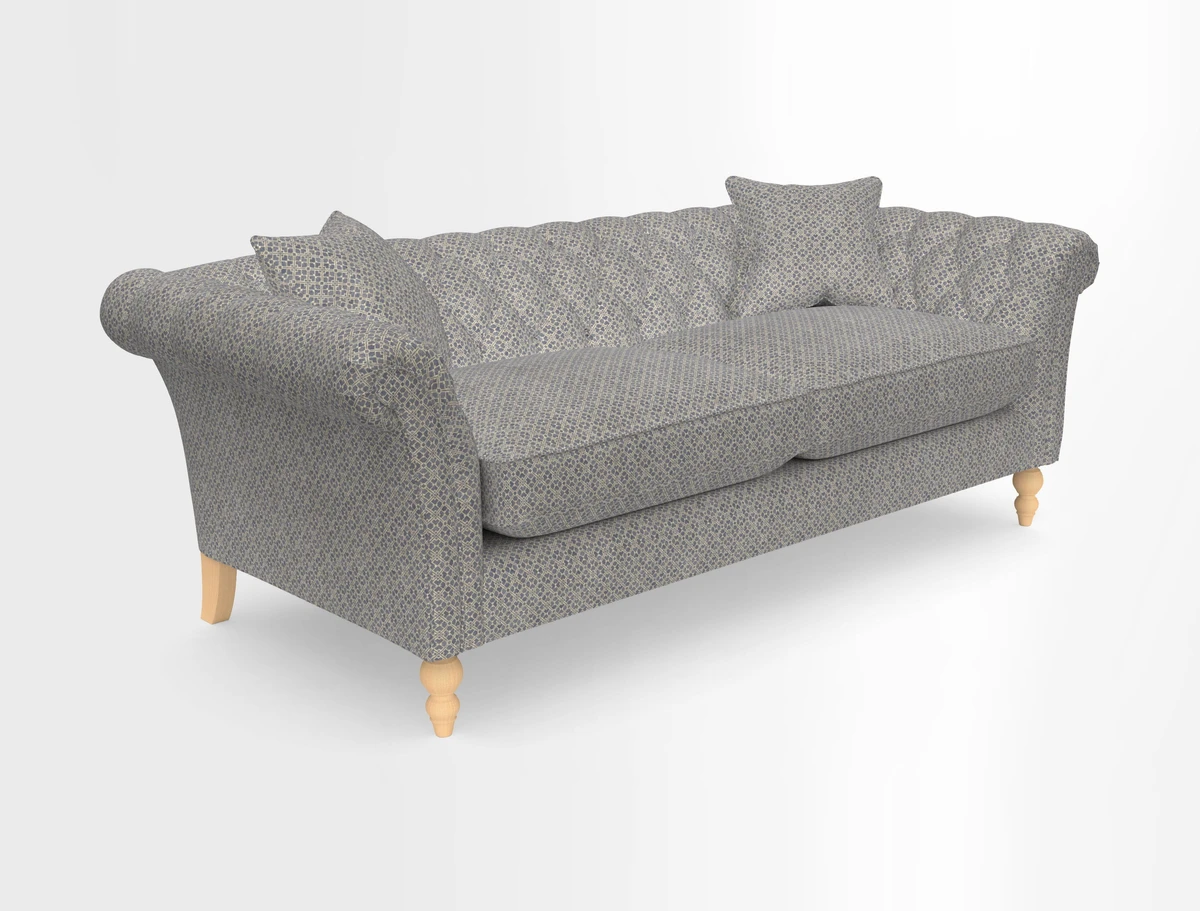 Sudbury 3 Seater Sofa in Linwood Omega Velvet Cognac