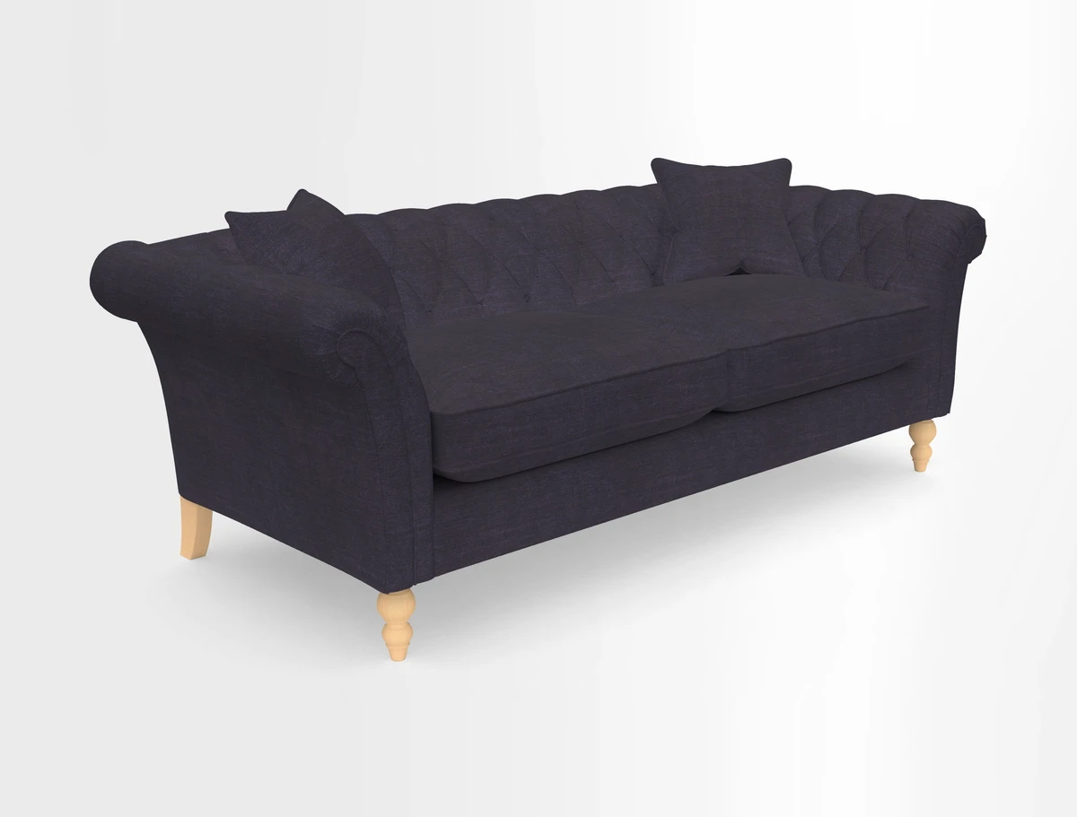 Sudbury 3 Seater Sofa in Linwood Omega Velvet Cognac