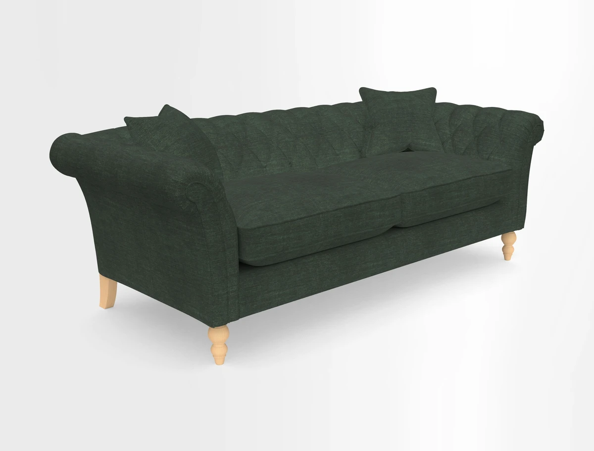 Sudbury 3 Seater Sofa in Linwood Omega Velvet Cognac