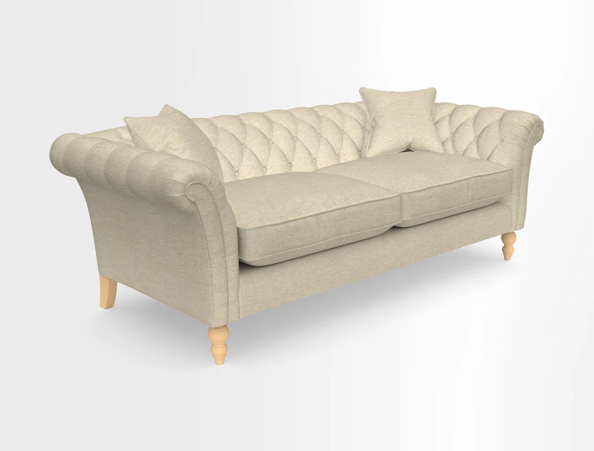 Sudbury 3 Seater Sofa in Linwood Omega Velvet Cognac