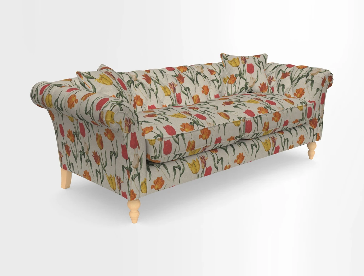 Sudbury 3 Seater Sofa in Linwood Omega Velvet Cognac