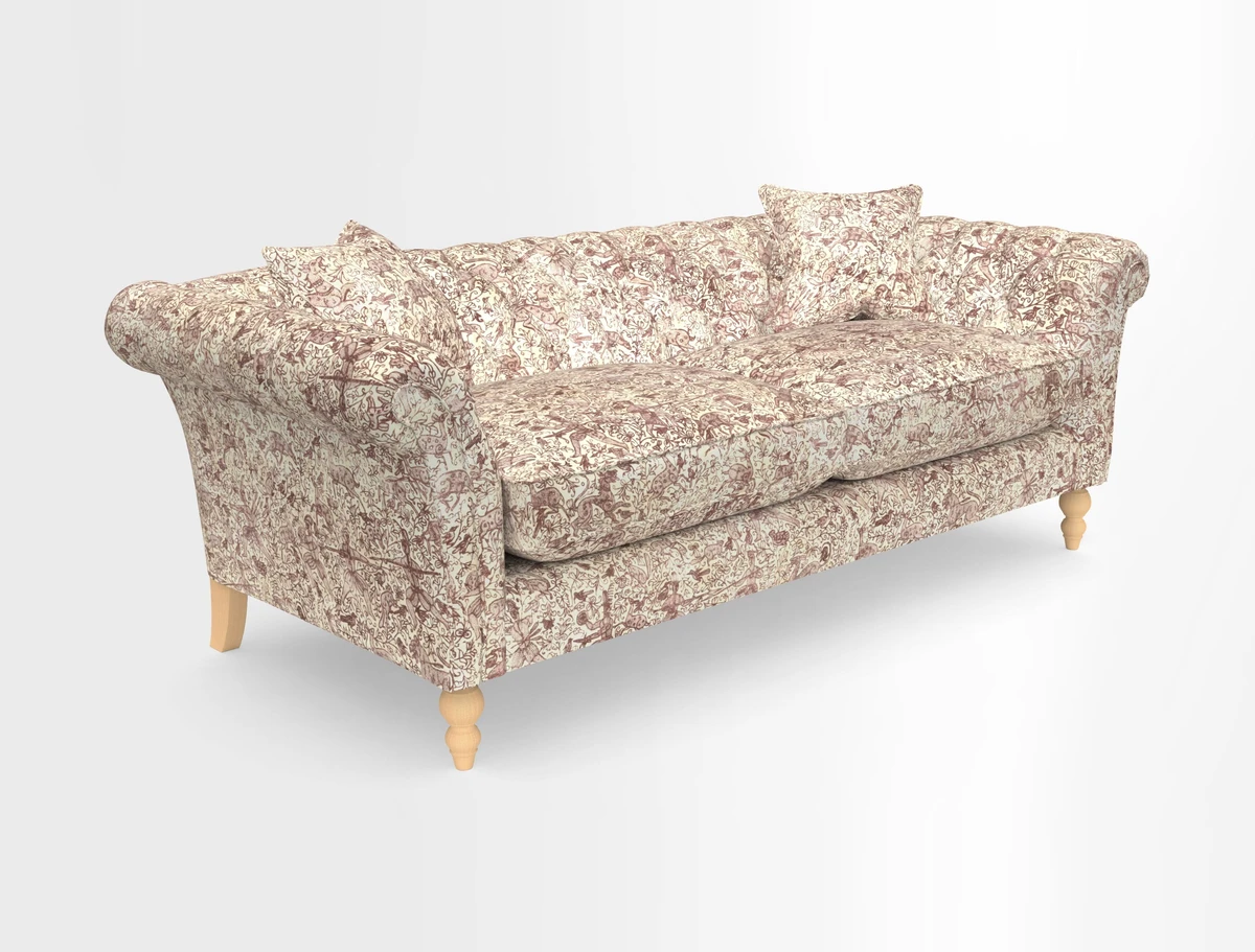 Sudbury 3 Seater Sofa in Linwood Omega Velvet Cognac