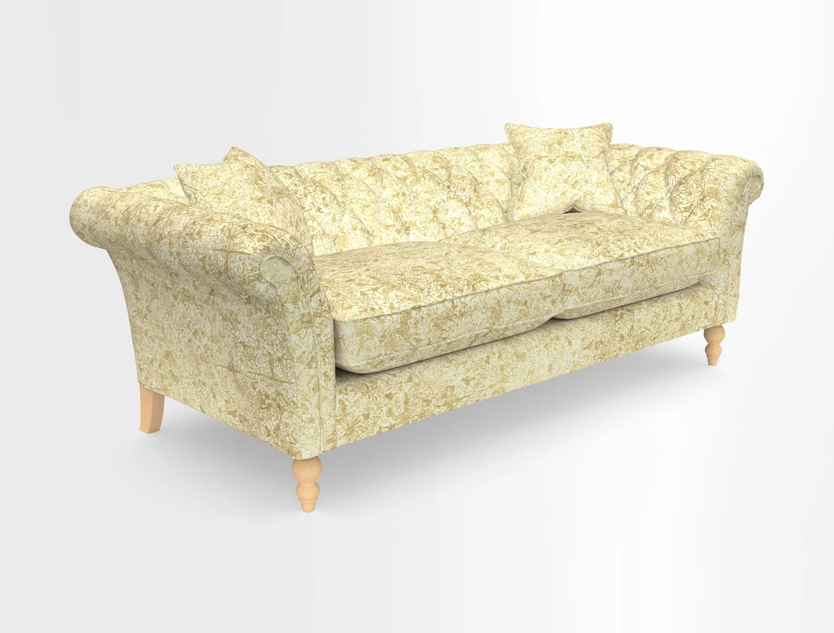 Sudbury 3 Seater Sofa in Linwood Omega Velvet Cognac