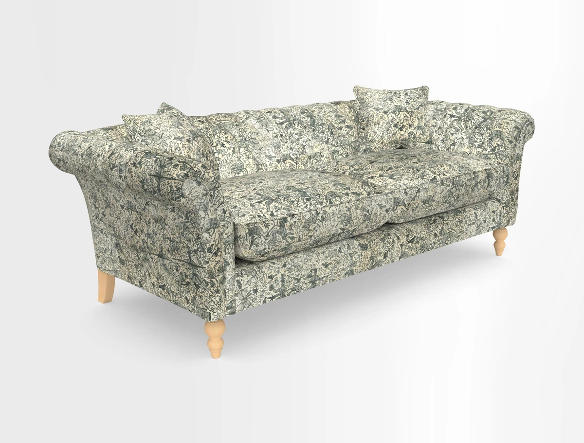 Sudbury 3 Seater Sofa in Linwood Omega Velvet Cognac