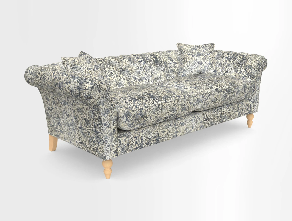 Sudbury 3 Seater Sofa in Linwood Omega Velvet Cognac