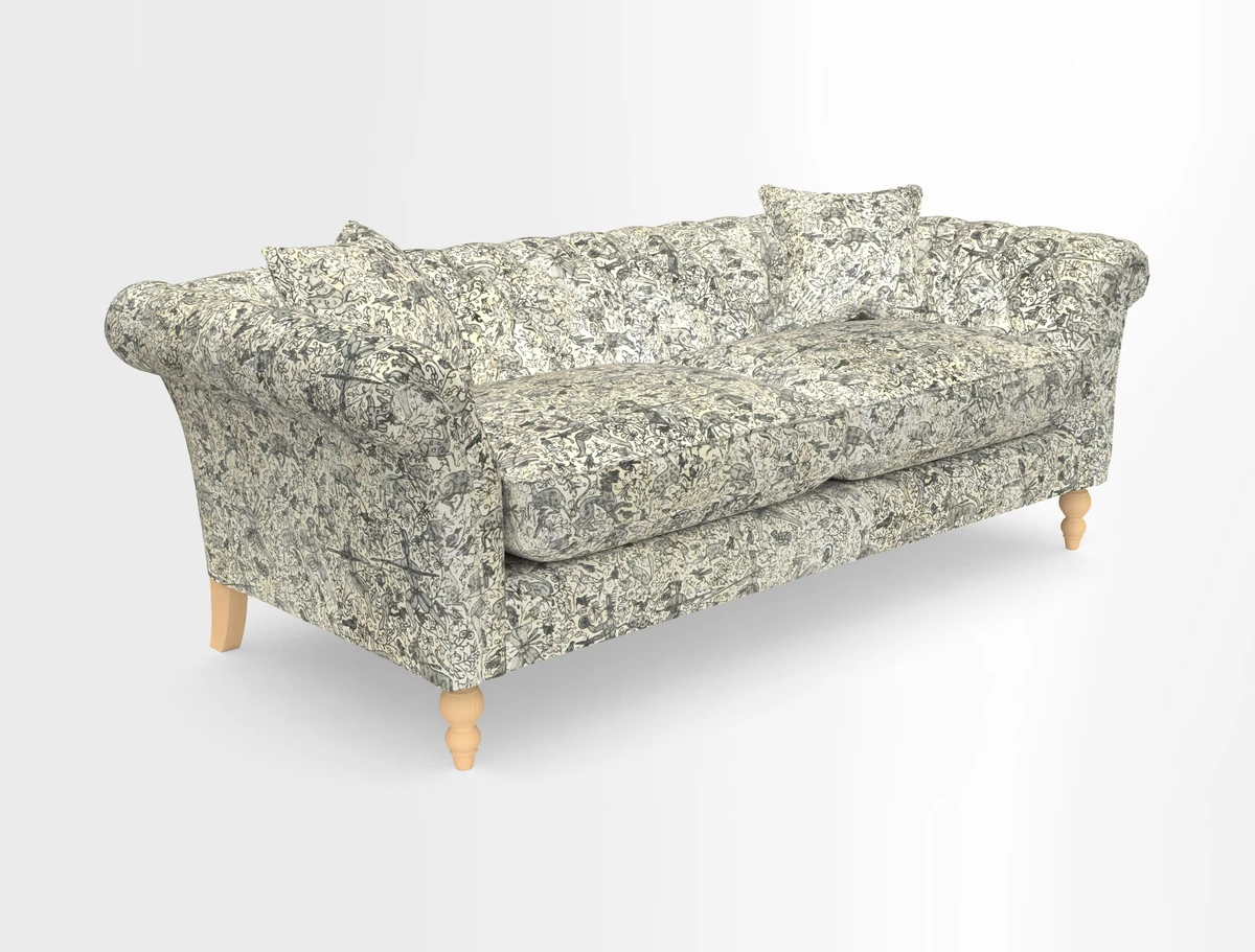 Sudbury 3 Seater Sofa in Linwood Omega Velvet Cognac