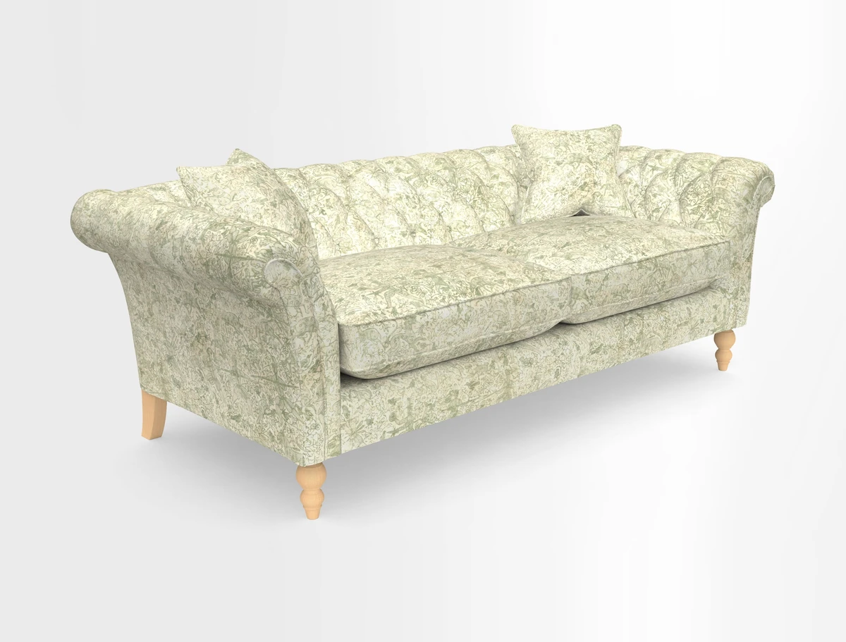 Sudbury 3 Seater Sofa in Linwood Omega Velvet Cognac