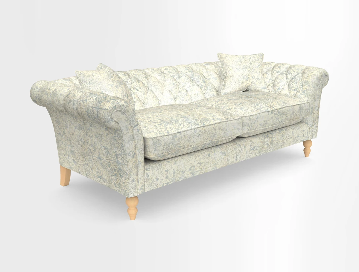 Sudbury 3 Seater Sofa in Linwood Omega Velvet Cognac