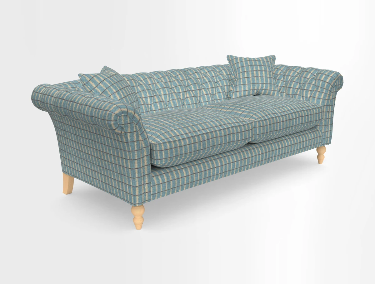 Sudbury 3 Seater Sofa in Linwood Omega Velvet Cognac