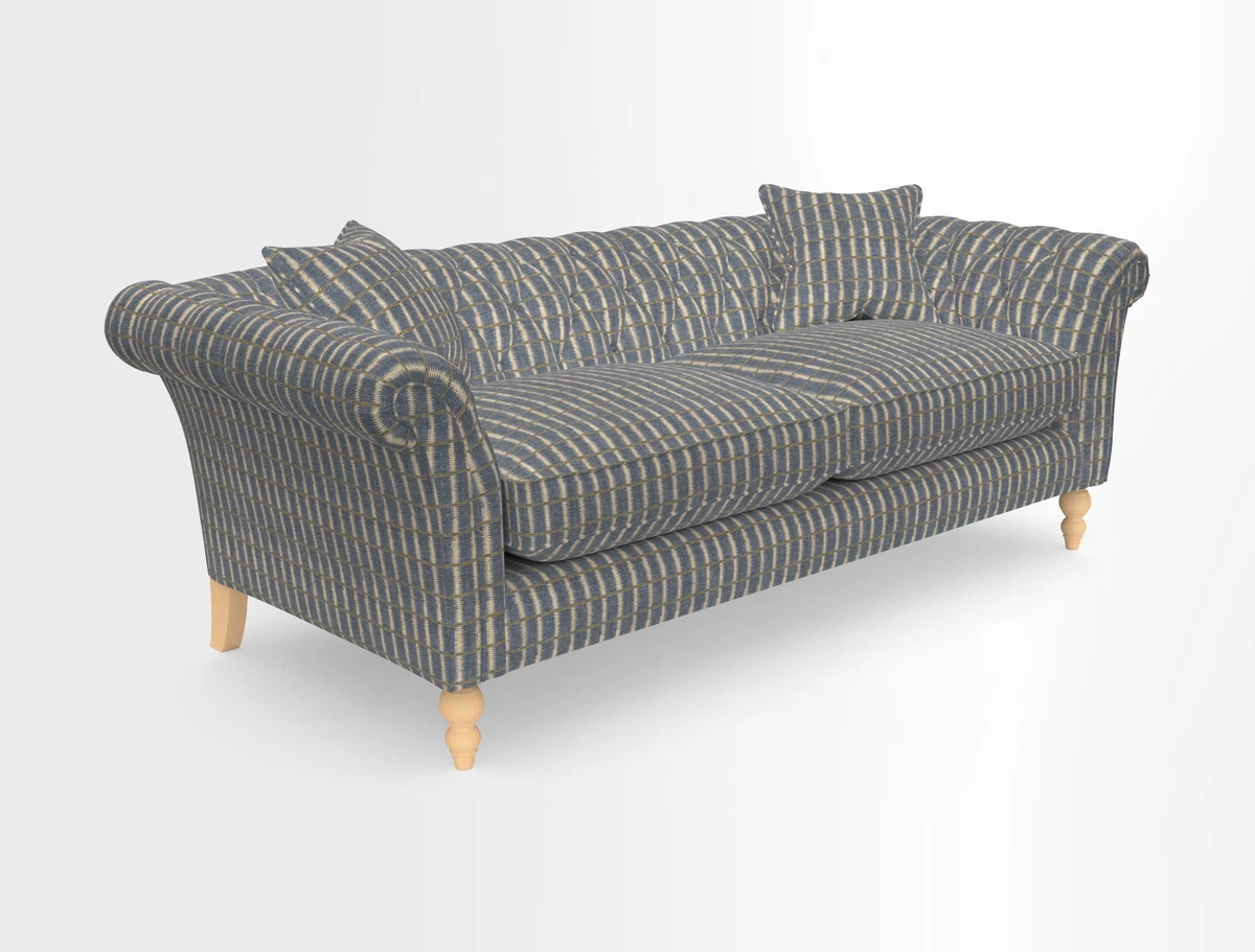 Sudbury 3 Seater Sofa in Linwood Omega Velvet Cognac